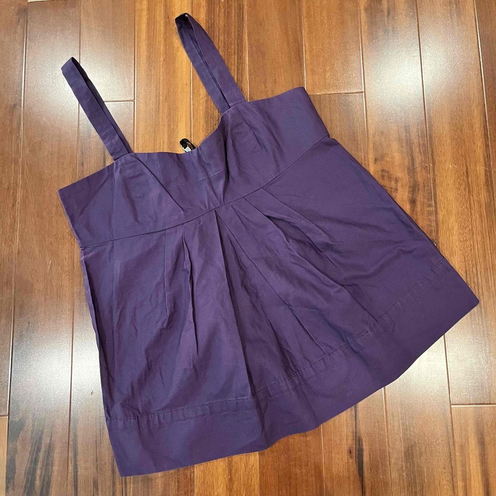 Marc By Marc Jacobs Purple Sleeveless Tank Top Pleated Wide Strap Blouse Size 8